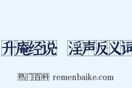 升庵经说·淫声反义词是什么意思的图片